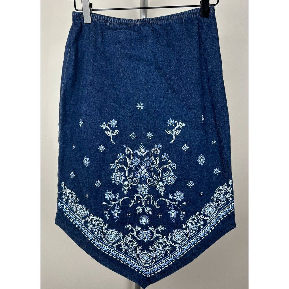 Vintage Y2K Rave Handkerchief Asymmetrical Skirt Paisley Pull On S/M